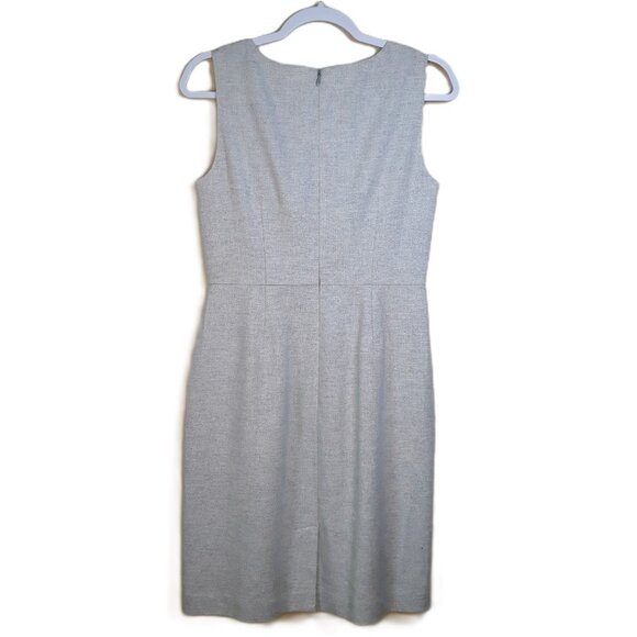Banana Republic Gray Metallic Herringbone Wool Blend Sleeveless Dress 6P - Picture 4 of 8